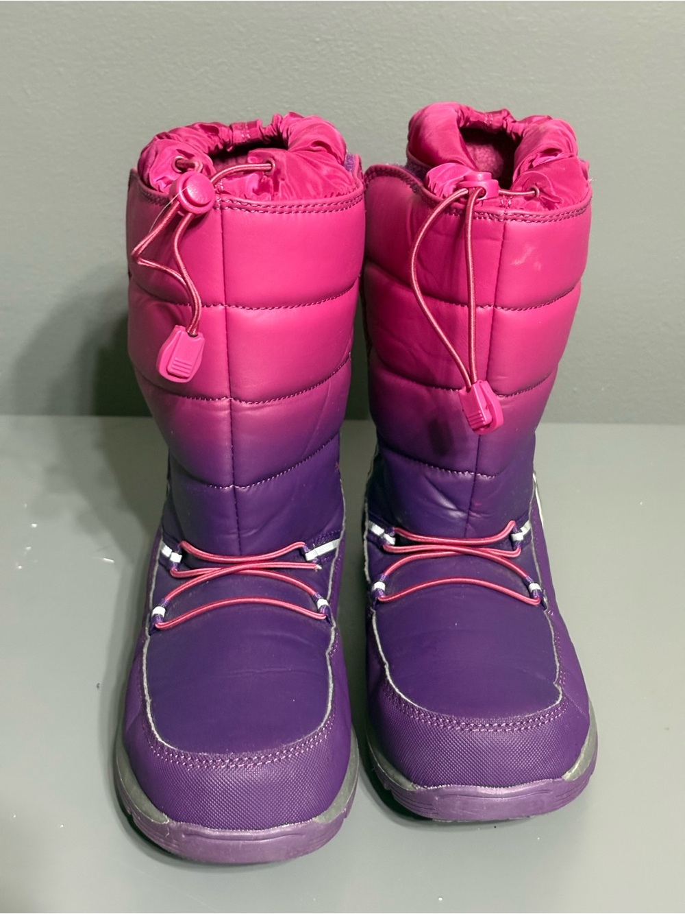 Lands' End Youth Snow Boots - Size 5M - Pink to Purple Ombre